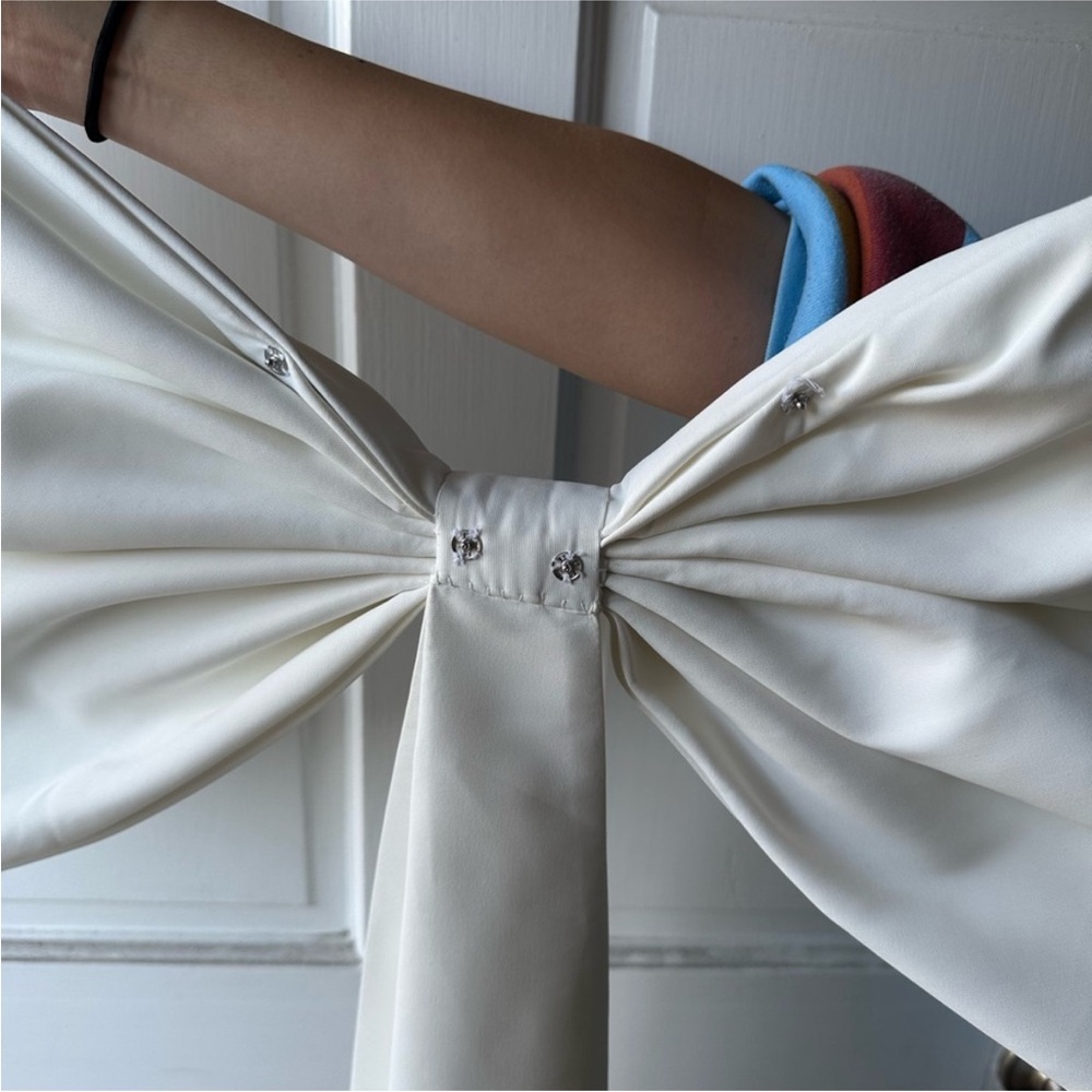 Sachin + Babi White Strapless Mini Dress with Oversized Bow - Picture 7 of 7